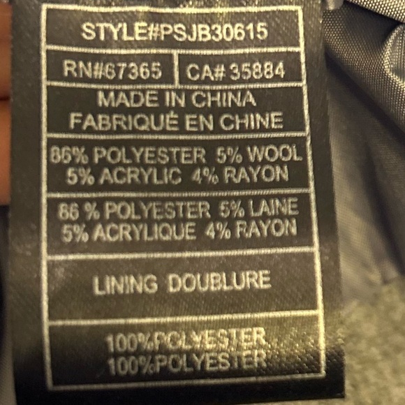 Reduced BB Dakota Fitted Pea Coat M Gray Hooded Wool Blend Winter - Picture 4 of 5